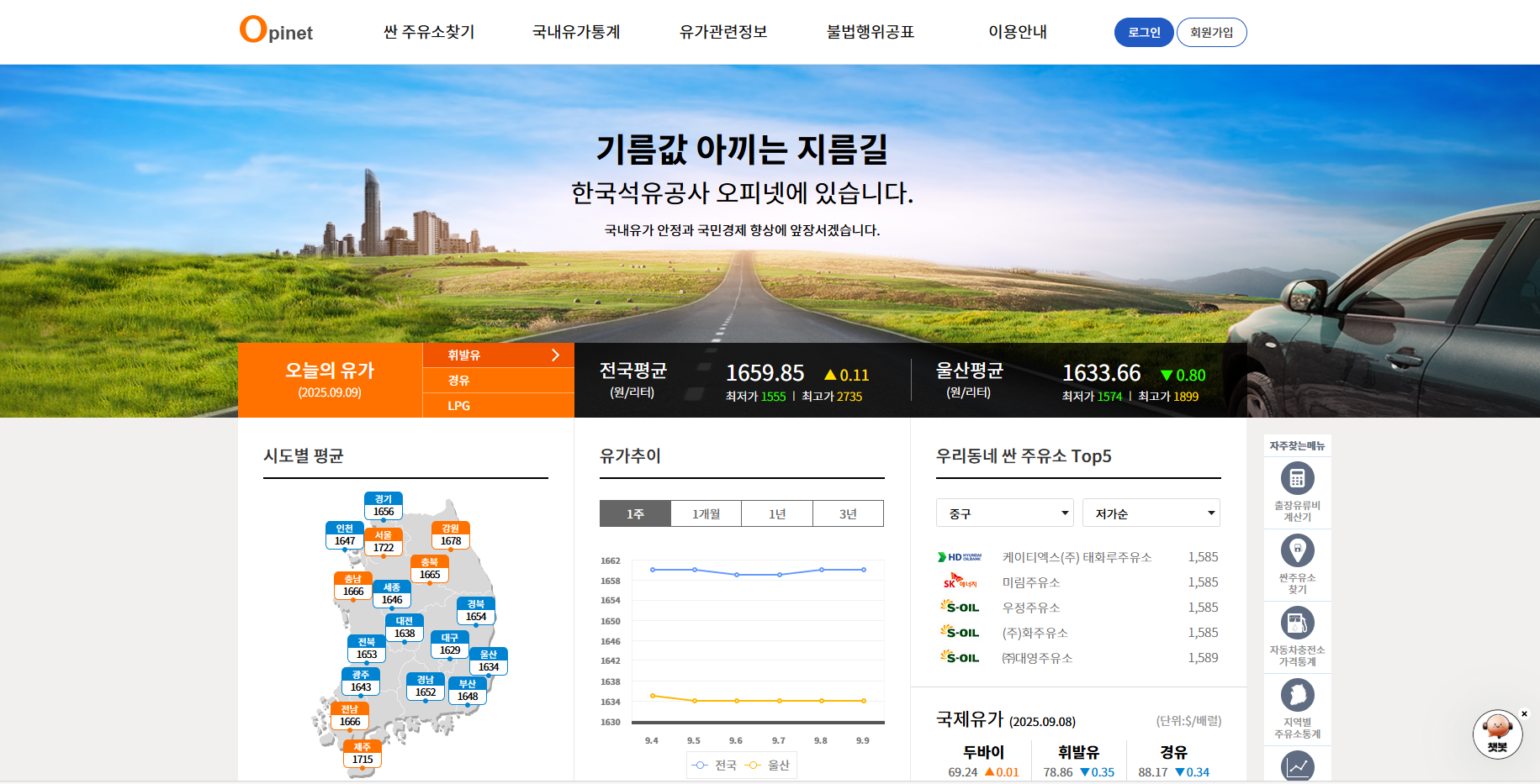 한국석유공사 오피넷